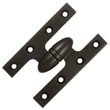 5 Inch x 3 1/4 Inch Solid Brass Olive Knuckle Hinge (Oil Rubbed Bronze Finish) DELTANA