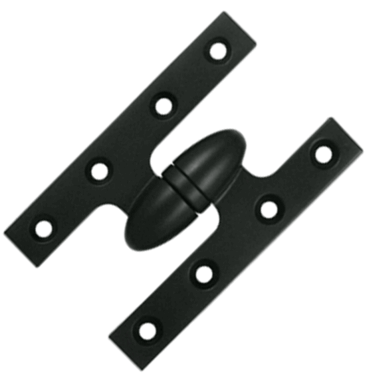 5 Inch x 3 1/4 Inch Solid Brass Olive Knuckle Hinge Paint Black Finish DELTANA