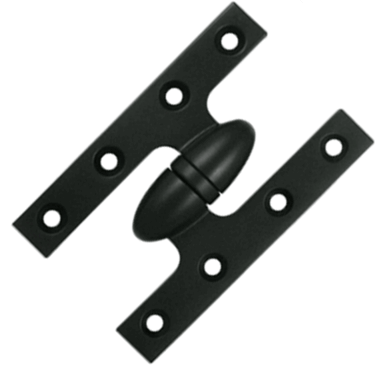 5 Inch x 3 1/4 Inch Solid Brass Olive Knuckle Hinge (Paint Black Finish) DELTANA