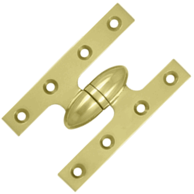 5 Inch x 3 1/4 Inch Solid Brass Olive Knuckle Hinge (Polished Brass Finish) DELTANA