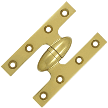 5 Inch x 3 1/4 Inch Solid Brass Olive Knuckle Hinge (PVD Finish) DELTANA