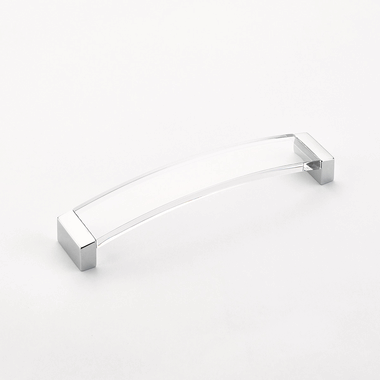 6 5/8 Inch (6 1/4 Inch c-c) Positano Arched Clear Pull (Polished Chrome Finish) SCHAUB