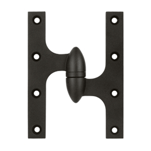 6 Inch x 4 1/2 Inch Solid Brass Olive Knuckle Hinge (Oil Rubbed Bronze Finish) DELTANA