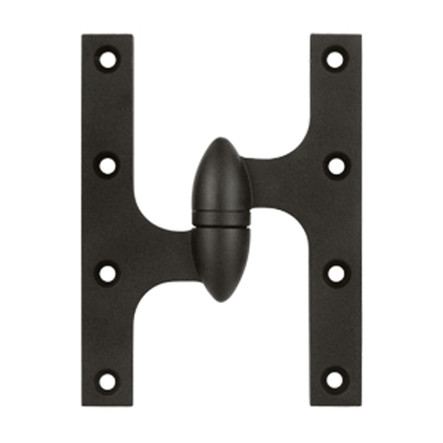 6 Inch x 4 1/2 Inch Solid Brass Olive Knuckle Hinge (Oil Rubbed Bronze Finish) DELTANA