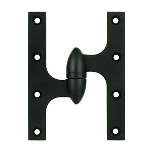 6 Inch x 4 1/2 Inch Solid Brass Olive Knuckle Hinge Paint Black Finish DELTANA