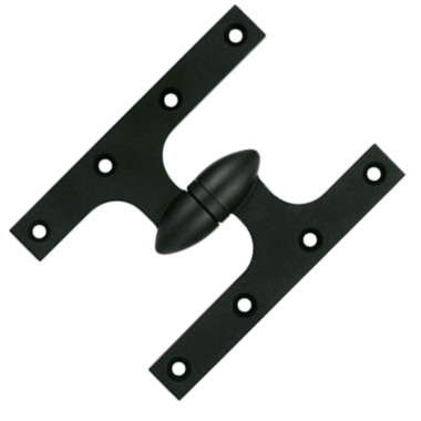 6 Inch x 4 1/2 Inch Solid Brass Olive Knuckle Hinge Paint Black Finish DELTANA