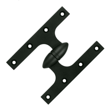 6 Inch x 4 1/2 Inch Solid Brass Olive Knuckle Hinge (Paint Black Finish) DELTANA