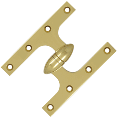 6 Inch x 4 1/2 Inch Solid Brass Olive Knuckle Hinge (PVD Finish) DELTANA