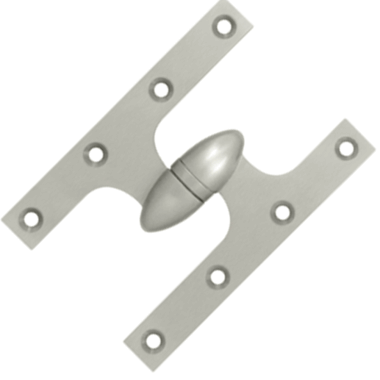 6 Inch x 4 Inch Solid Brass Olive Knuckle Hinge Brushed Nickel Finish DELTANA