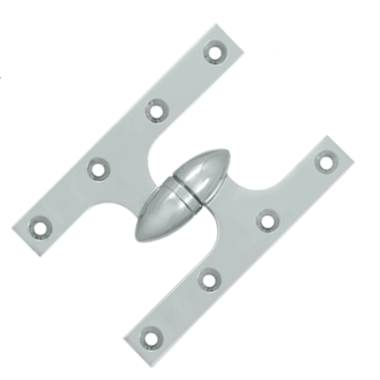 6 Inch x 4 Inch Solid Brass Olive Knuckle Hinge (Chrome Finish) DELTANA