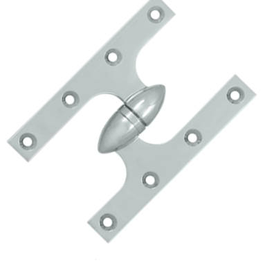 6 Inch x 4 Inch Solid Brass Olive Knuckle Hinge (Chrome Finish) DELTANA