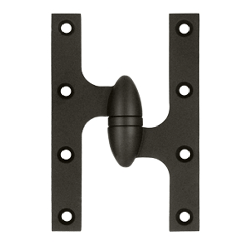 6 Inch x 4 Inch Solid Brass Olive Knuckle Hinge (Oil Rubbed Bronze Finish) DELTANA