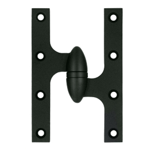 6 Inch x 4 Inch Solid Brass Olive Knuckle Hinge (Paint Black Finish) DELTANA