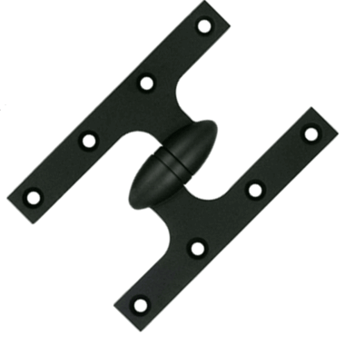 6 Inch x 4 Inch Solid Brass Olive Knuckle Hinge (Paint Black Finish) DELTANA