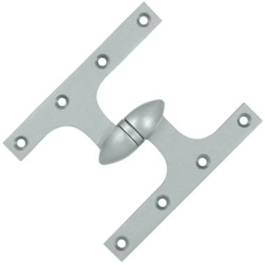 6 Inch x 5 Inch Solid Brass Olive Knuckle Hinge Brushed Chrome Finish DELTANA