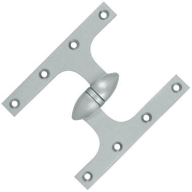 6 Inch x 5 Inch Solid Brass Olive Knuckle Hinge Brushed Chrome Finish DELTANA