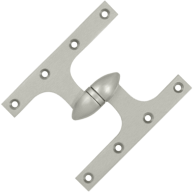 6 Inch x 5 Inch Solid Brass Olive Knuckle Hinge Brushed Nickel Finish DELTANA