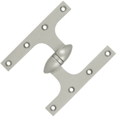 6 Inch x 5 Inch Solid Brass Olive Knuckle Hinge Brushed Nickel Finish DELTANA