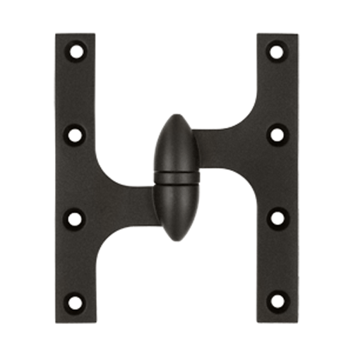 6 Inch x 5 Inch Solid Brass Olive Knuckle Hinge (Oil Rubbed Bronze) DELTANA