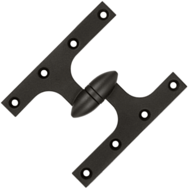 6 Inch x 5 Inch Solid Brass Olive Knuckle Hinge (Oil Rubbed Bronze) DELTANA