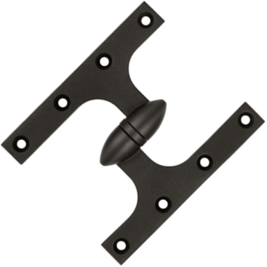 6 Inch x 5 Inch Solid Brass Olive Knuckle Hinge (Oil Rubbed Bronze Finish) DELTANA