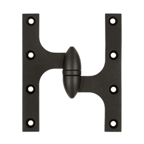 6 Inch x 5 Inch Solid Brass Olive Knuckle Hinge (Oil Rubbed Bronze Finish) DELTANA