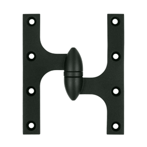 6 Inch x 5 Inch Solid Brass Olive Knuckle Hinge (Paint Black Finish) DELTANA