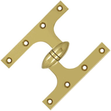 6 Inch x 5 Inch Solid Brass Olive Knuckle Hinge (PVD Finish) DELTANA