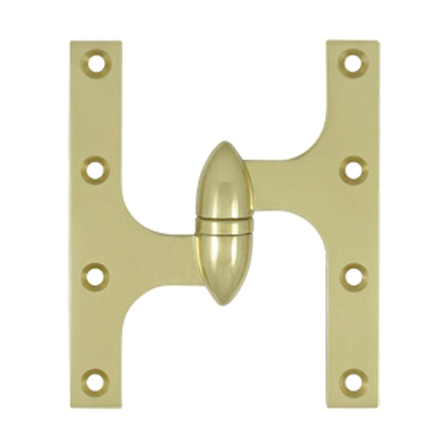 6 Inch x 5 Inch Solid Brass Olive Knuckle Hinge (Unlacquered Brass) DELTANA