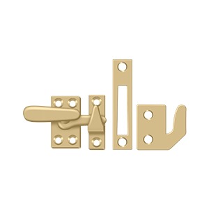 1 5/8 Inch Solid Brass Window Lock Casement Fastener (Brushed Brass Finish) DELTANA