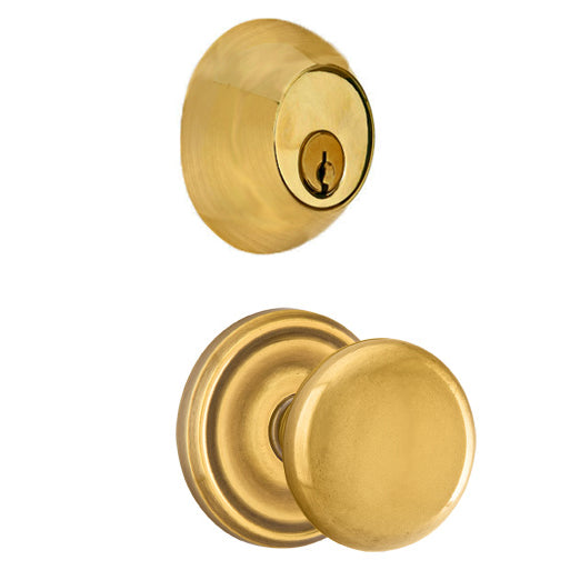 Emtek Regular Entryway Set with Providence Round Brass Knob (Several Finishes Available) EMTEK