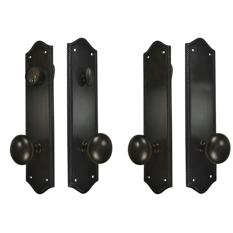 Georgian Roped Oval Deadbolt Entryway Set (Oil Rubbed Bronze Finish) COPPER MOUNTAIN HARDWARE