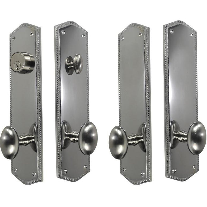 Georgian Roped Oval Deadbolt Entryway Set (Polished Chrome Finish) COPPER MOUNTAIN HARDWARE