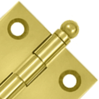 1 1/2 Inch x 1 1/2 Inch Solid Brass Cabinet Hinges (Polished Brass Finish) DELTANA