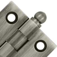 1 1/2 Inch x 1 1/2 Inch Solid Brass Cabinet Hinges (Antique Nickel) DELTANA