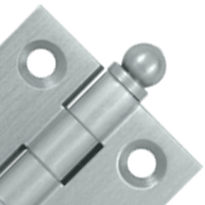 1 1/2 Inch x 1 1/2 Inch Solid Brass Cabinet Hinges (Brushed Chrome Finish) DELTANA