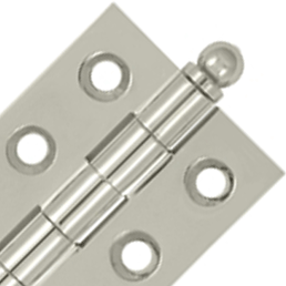 2 Inch x 1 1/2 Inch Solid Brass Cabinet Hinges Polished Nickel Finish DELTANA