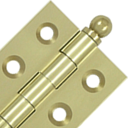 2 Inch x 1 1/2 Inch Solid Brass Cabinet Hinges (Unlacquered Brass Finish) DELTANA