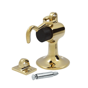 Heavy Duty Cement Floor Mounted Bumper Door Stop (Polished Brass Finish) DELTANA