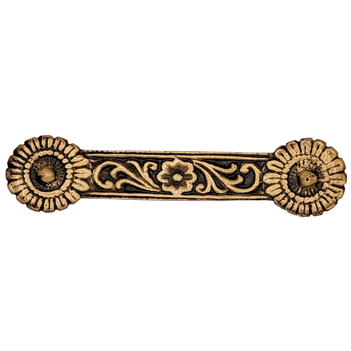 4 1/4 Inch Overall (3 3/8 Inch c-c) Solid Brass Unique Circle Pull Handle (Antique Brass Finish) COPPER MOUNTAIN HARDWARE