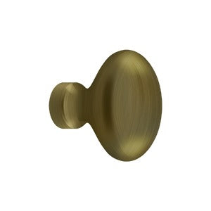 1 1/4 Inch Traditional Solid Brass Egg Knob (Antique Brass Finish) DELTANA