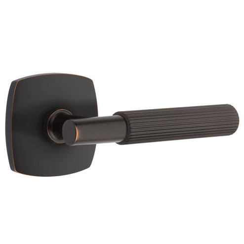 Emtek T-Bar Straight Knurled Lever With Urban Modern Rosette (Several Finishes Available) EMTEK