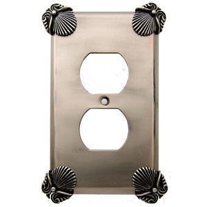 Ocean Seaside Nautical Shell Wall Plate (Pewter Bright Finish) ANNE AT HOME