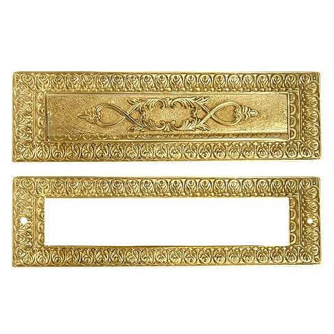 Antique Front Door Mail Slot - Victorian Style (Polished Brass Finish) COPPER MOUNTAIN HARDWARE