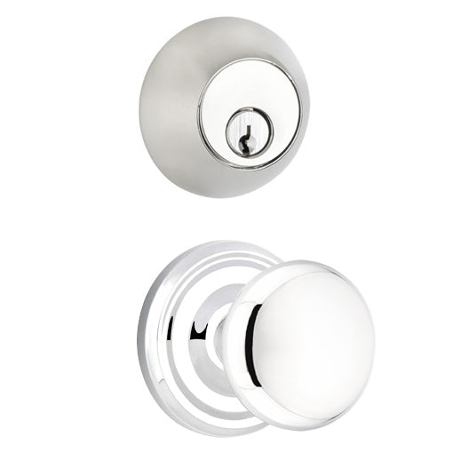 Emtek Regular Entryway Set with Providence Round Brass Knob (Several Finishes Available) EMTEK