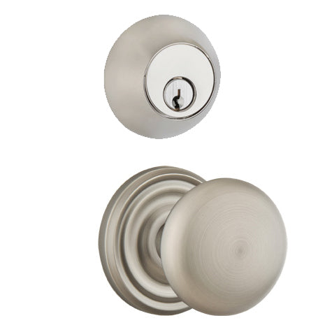 Emtek Regular Entryway Set with Providence Round Brass Knob (Several Finishes Available) EMTEK