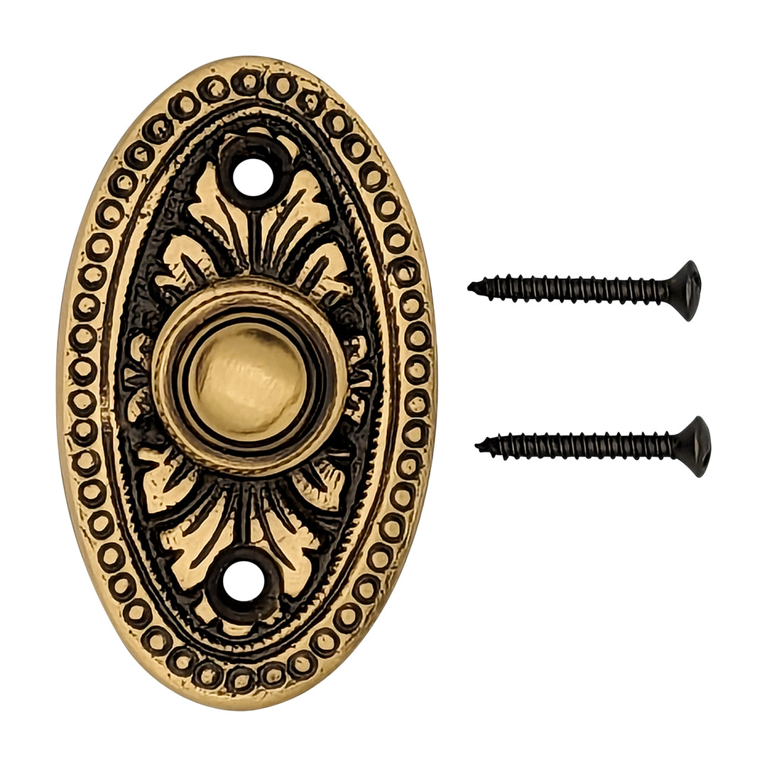 Brass Doorbell Push Button Avalon Style (Several Finishes Available) COPPER MOUNTAIN HARDWARE