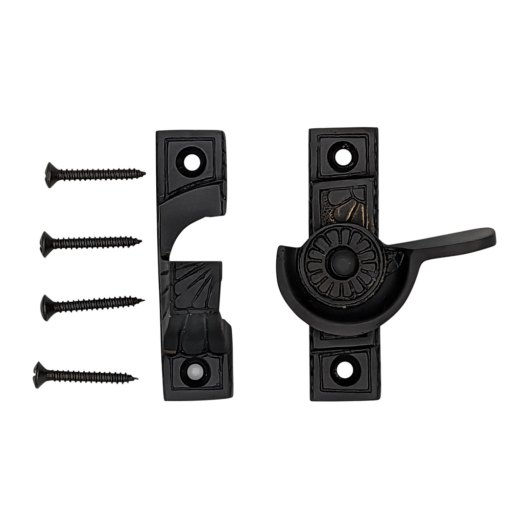 Solid Brass Art Deco Style Window Sash Lock (Oil Rubbed Bronze Finish) COPPER MOUNTAIN HARDWARE