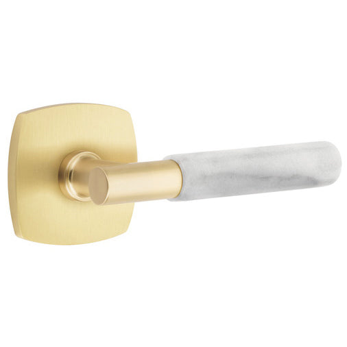 Emtek T-Bar White Marble Lever With Urban Modern Rosette (Several Finishes Available) EMTEK