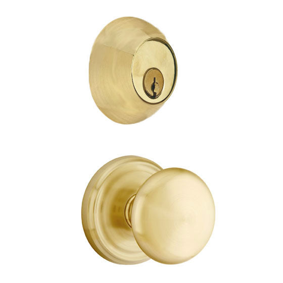 Emtek Regular Entryway Set with Providence Round Brass Knob (Several Finishes Available) EMTEK